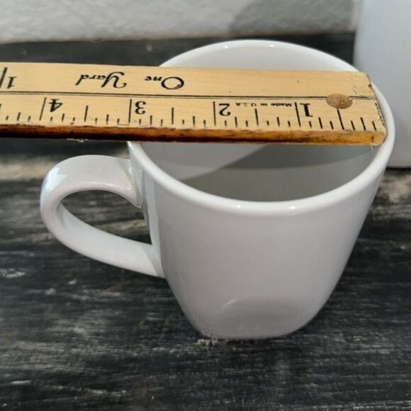 Set Of 4 Palm Restaurant Quality Stoneware Coffee Mugs White - Picture 8 of 8